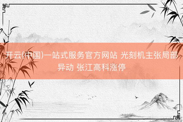 开云(中国)一站式服务官方网站 光刻机主张局部异动 张江高科涨停