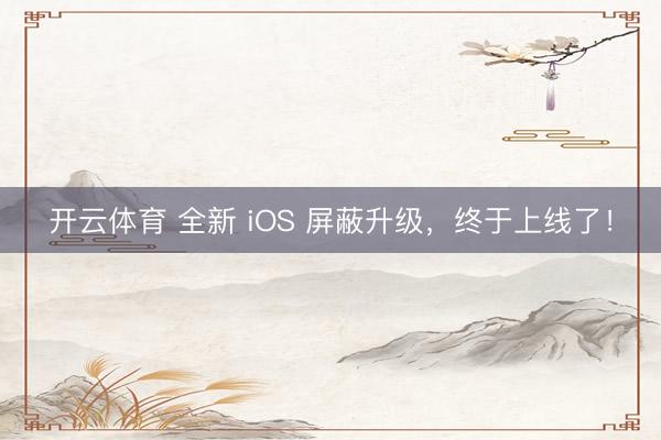 开云体育 全新 iOS 屏蔽升级，终于上线了！