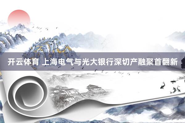 开云体育 上海电气与光大银行深切产融聚首翻新